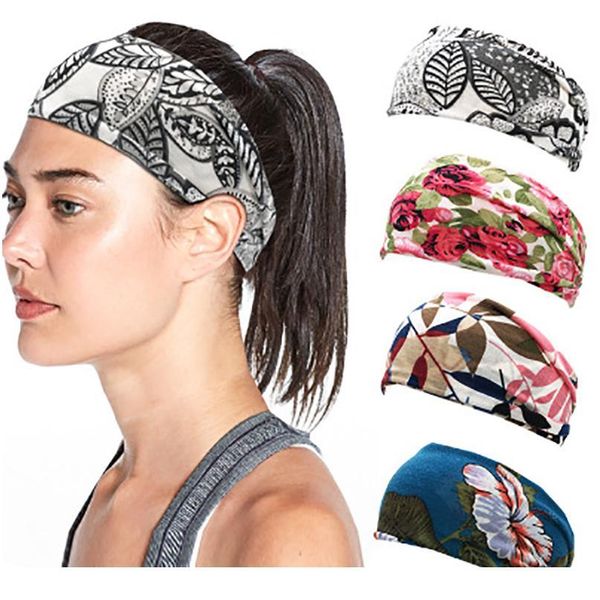 

woman elastic headband bohemian printed wide hairband headscarf knotted yoga sports cotton headband fashion hair acc jlliii