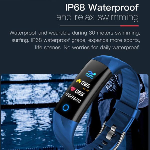 

smart wristband gps tracker ip68 водонепроницаемый фитнес браслет измерение браслета артериальное давление часы мужчины фитнес-трекер band b