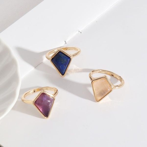 

cluster rings lapis lazuli stone ring fashion inner dia 1.7cm brincos pendientes jewelry for women1, Golden;silver