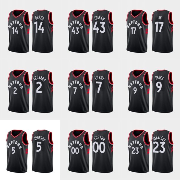 

toronto raptors men pascal siakam fred vanvleet danny green kawhi leonard kyle lowry nba black custom statement jersey