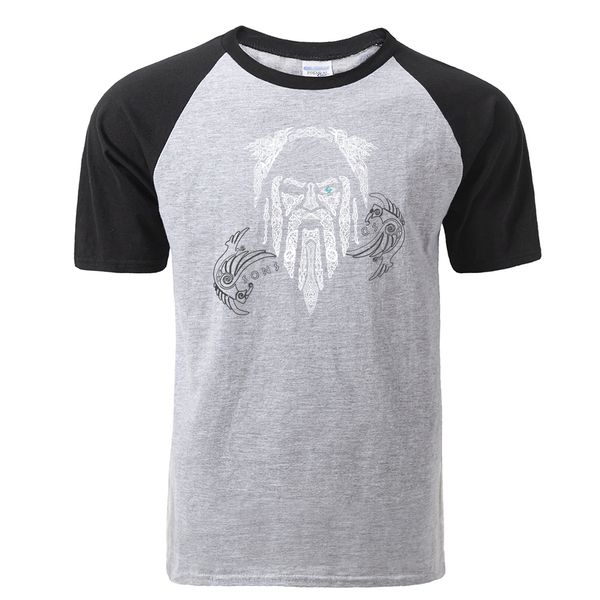 

sport fashion tv show odin vikings men raglan t shirts summer cool 100% cotton short sleeve t-shirt hip hop harajuku streetwear