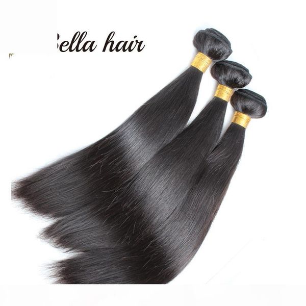 

queen hair quality grade 8a 100% indian hair weft 3pcs lot natural color silky straight hair extensions ing, Black