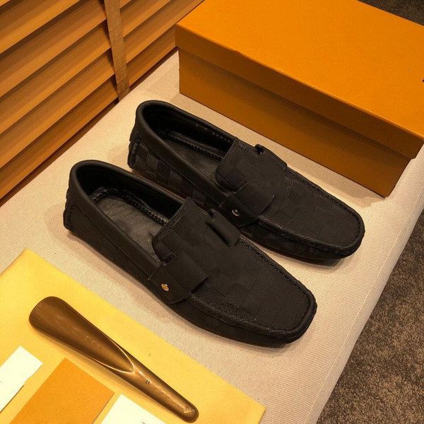 

male 2021 designer genuine leather brogue dress shoes mens fashion brand business shoes men casual flats size 38-46, Black