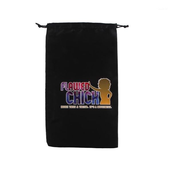 

custom color fade human virgin hair extension wrap bundles packaging silk bag,colorful logo printing on black satin bags packing1