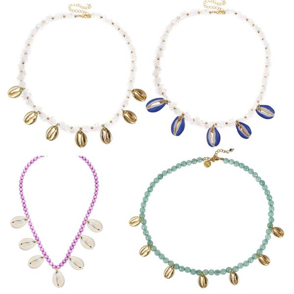 

богемный boho ketting kralen пук море каури оболочка вешалка заявление ожерелье женщина лето ketting пакет vrouwen sieraden партия, Golden;silver