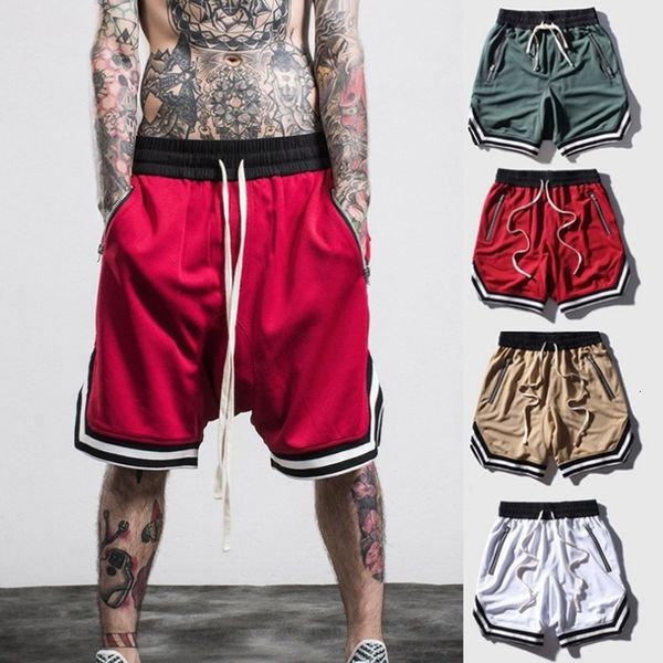 

2021 new summer mens bodybuilding fast dry boardshorts joggers knee length sweatpants male gyms beach shorts 3lwk, White;black