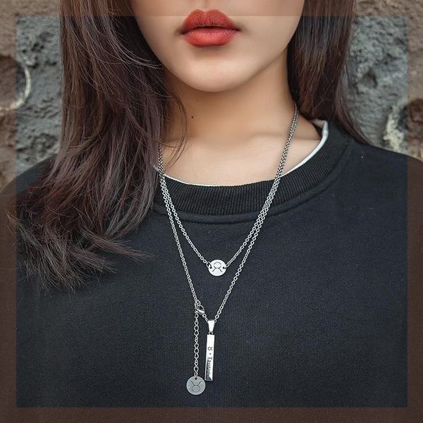 

new fashion personality metal sequins layer with necklace net red sweater women's multi-layer thick chain bar, Silver