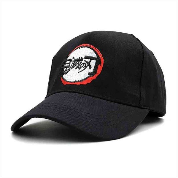 

cartoon anime demon slayer cotton baseball caps dad hat embroidery man women summer hat, Blue;gray