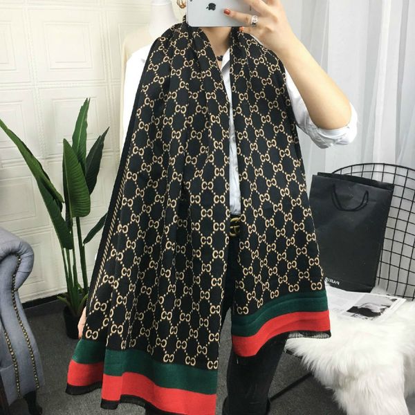 

design cashmere winter scarf winter shawls thick warm lady scarves pashmina wraps print female stoles y201007, Blue;gray