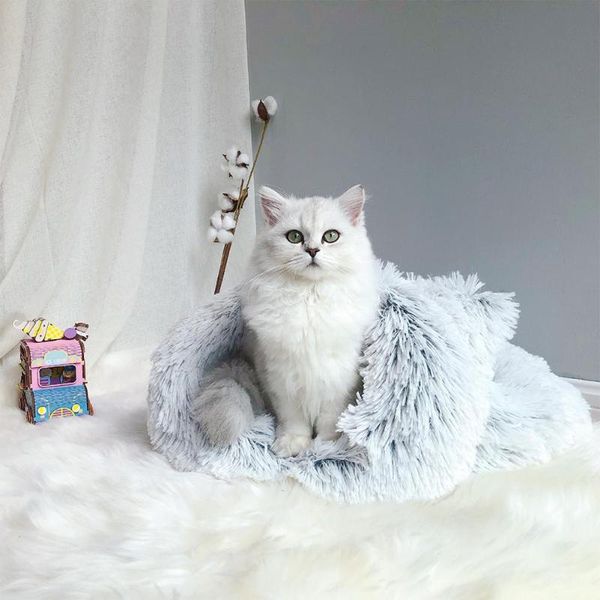 

cat beds & furniture pet dog soft warm nest kennel bed washable deep sleeping bag house for small dogs cats winter mat