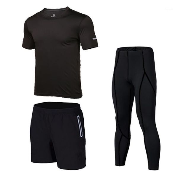 

running sets kids compression base layer survetement football kits clothing shirt tight shorts joggers fitness set1, Black;blue