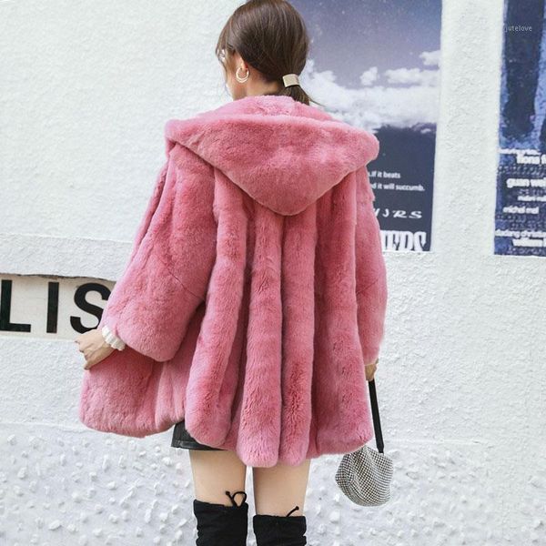 

75cm rex fur dress coat coats outwear jackets winter real fur women hoodie girls ladies womens pink wine khaki black1, Black