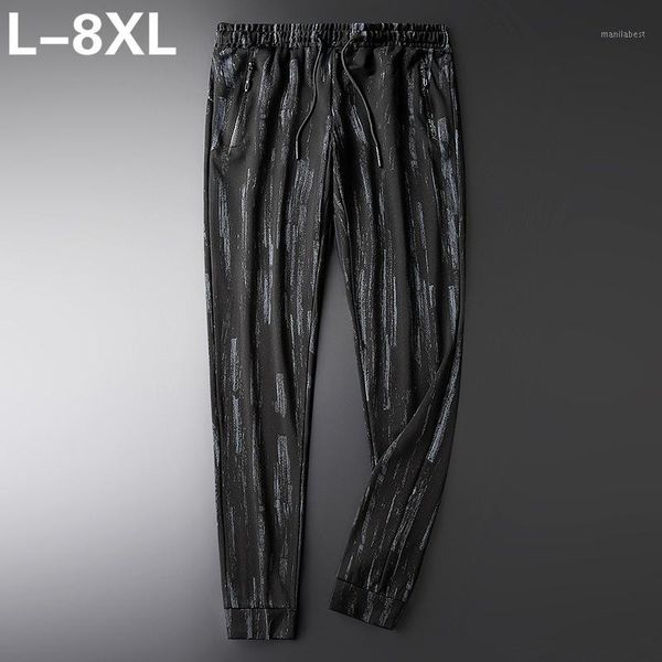 

large size 140kg autumn men sweatpants camouflage sports pants plus size 5xl 6xl 7xl 8xl oversized sweatpants elasticity stretch1, Black
