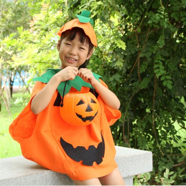 

children's kindergarten performance party clothes funny non-woven prop pumpkin costumes halloween pumpkin clothes non-woven props cwh4