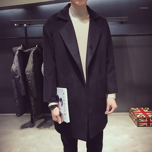 

long trench coat men beige man jacket sleeve t-shirt leather sweater coats with belt nylon cardigan for black mens winter f371, Tan;black
