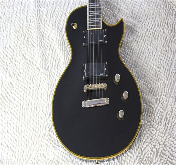 Neu eingetroffen, beste Qualität, Custom Shop Standard Vintage mattschwarze E-Gitarre, EMG-Tonabnehmer, Gold-Hardware