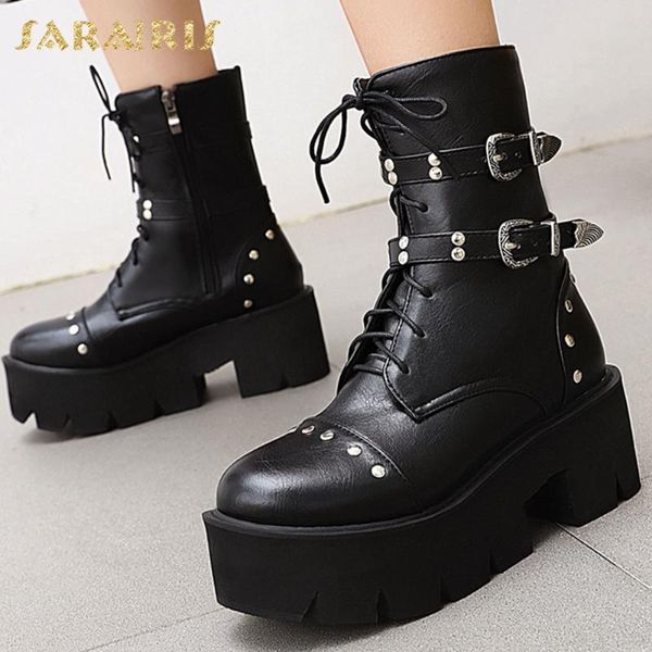 

brand new fashion square высокие каблуки зимняя повседневная обувь женщины мотоциклы прохладный ботильоны женская обувь, Black