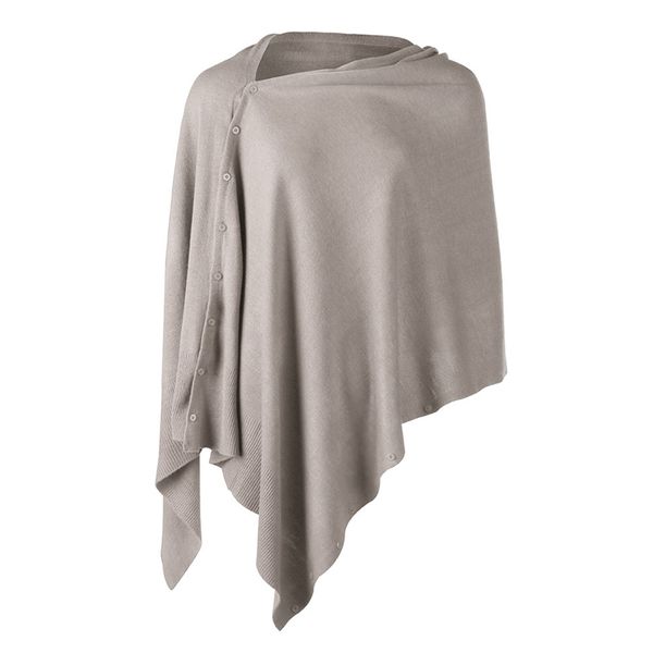 

new women's versatile shawl solid scarf with buttons poncho light weight autumn shawls lady cape cardigan women anniversary gift y20100, Blue;gray