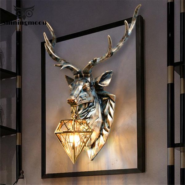 

wall lamp modern american retro art deer led lamps nordic antlers light fixtures living room bedroom bedside home luminaire