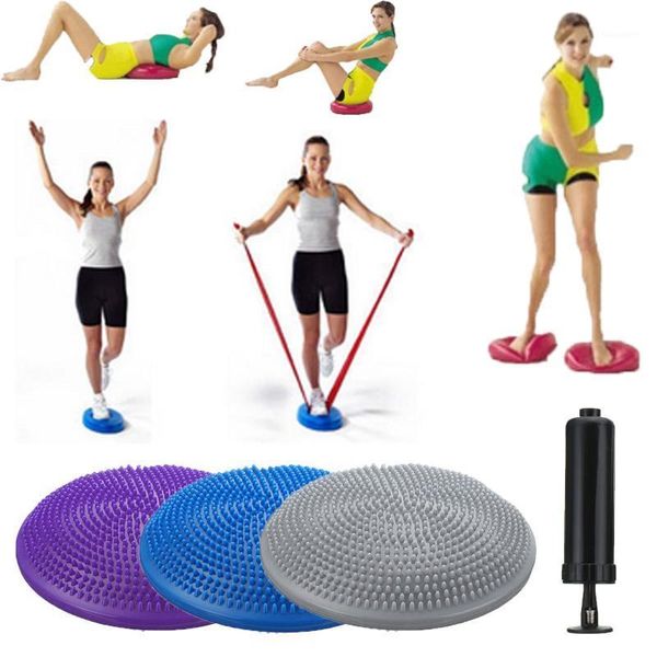 

yoga mats massage cushion mat universal inflatable wobble stability disc fitness balls1