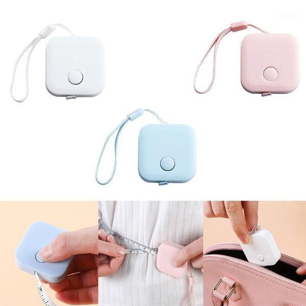 

square retractable tape measure 150cm 60in push button for sewing cloth measuring double-sided with lanyard new1, Black