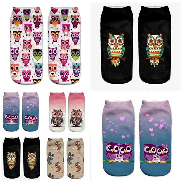 

yoowg wavy funny men boot cotton crew socks sock striped casual harajuku designer brand fashion novelty animal print art owl hunter, Black