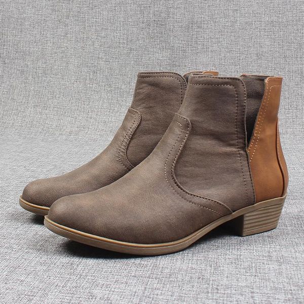

white ankle boots boots-women autumn shoes winter footwear round toe luxury designer low 2020 large size med rubber, Black