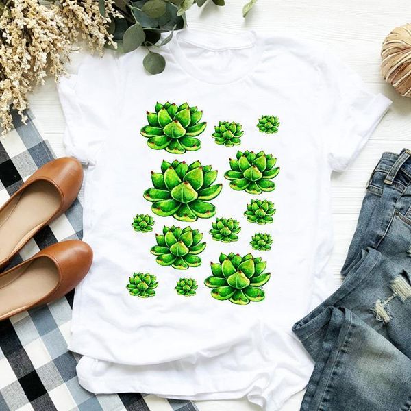 

женская леди напечатанный завод 90s harajuku kawaii мода печати дамы т tee tshirt женская рубашка одежда женская топ графическая футболка, White