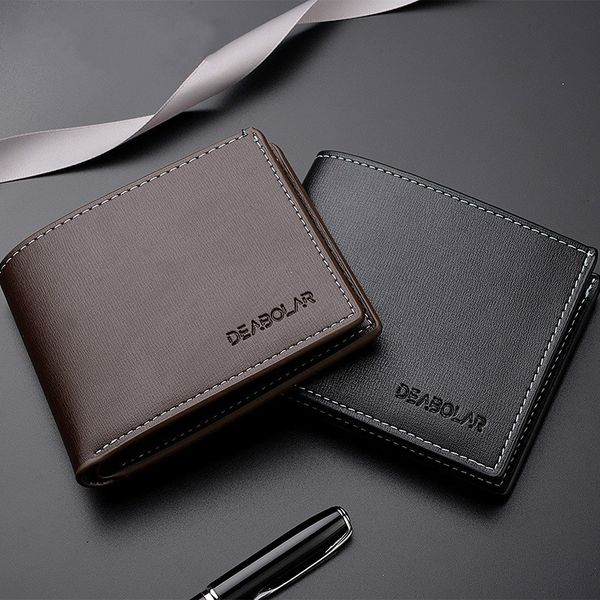 

men's business bifold short wallets credit id card holder wallet masculina billetera hombre men purse male money slim uomo porte, Red;black