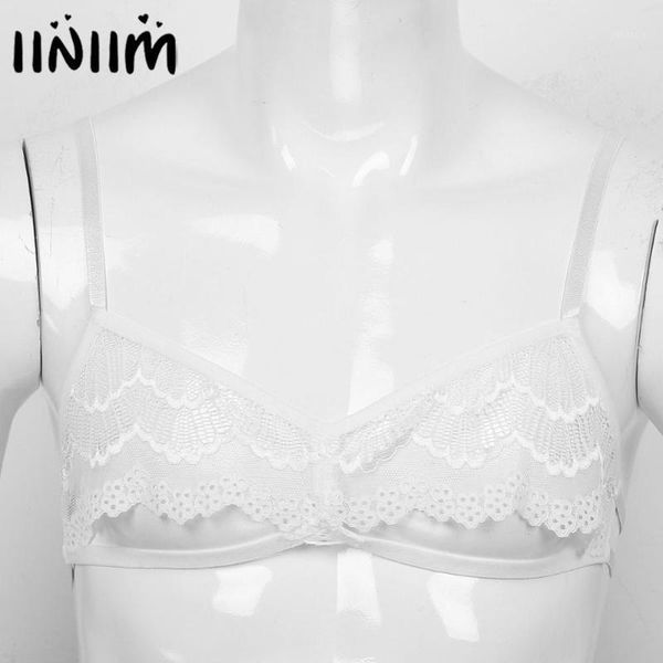 

mens see through sheer lace lingerie bras open nipples sissy gay exotic underwear hollow out wire-unlined sissy bra, Red;black