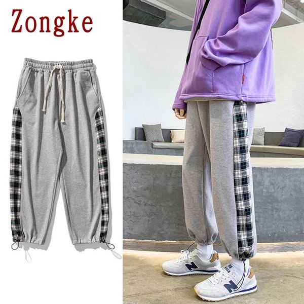 

zongke patchwork mens pants hip hop harem pants men clothing mens trousers jogger harajuku sweatpants 2021 new m-5xl, Black