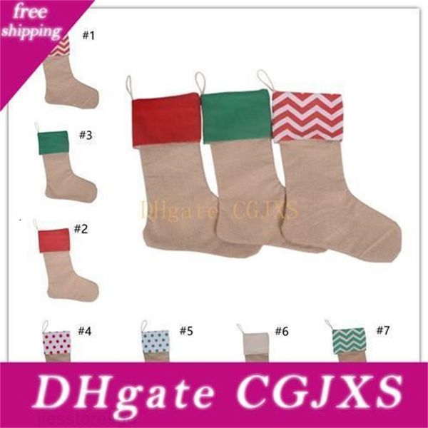 

12 *18inch gift bags canvas christmas xmas stocking large size plain burlap deco