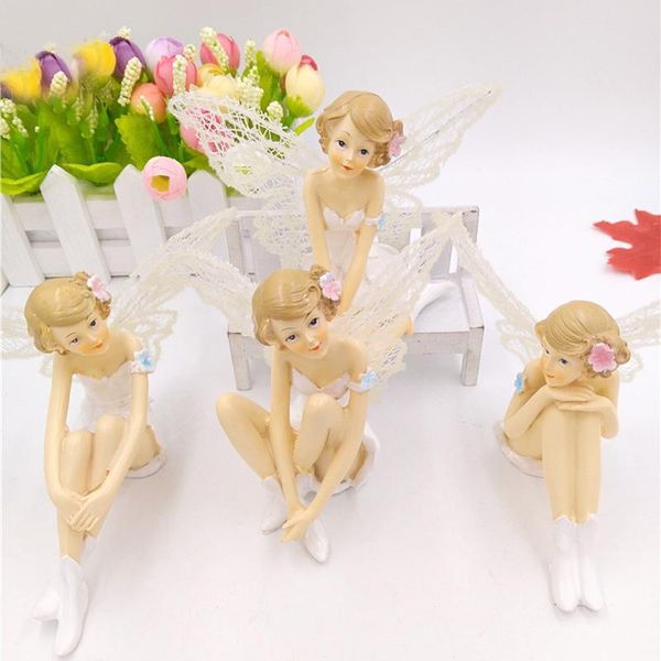 

decorative objects & figurines fairy garden miniature white flying flower angel figurine diy crafts micro landscape desk home decoration dec