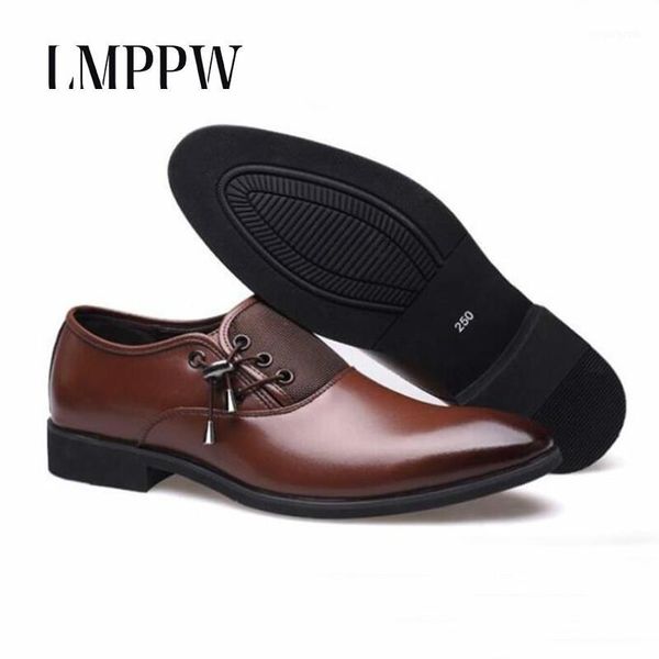 

dress shoes fashion brand business men 2021 classic oxford leather casual derby pointed toe formal1, Black
