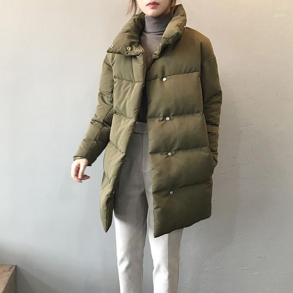 

autumn winter cotton parkas women 2021 new loose coat korean harajuku thick cotton-padded clothes solid puffer jacket female1, Black