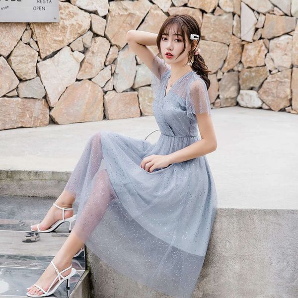 

2020 mother dress small women's summer korean fashion clothing anchor, Black;gray