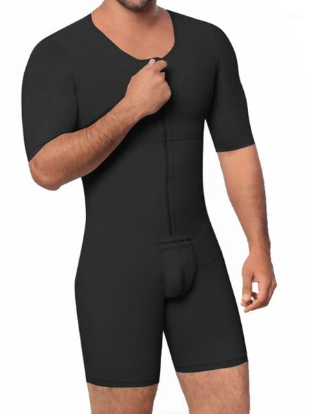 

new men full body shaper waist trainer slimming vest abdomen belly shapewear butt lifter male slim bodysuit underwear1, Black;brown