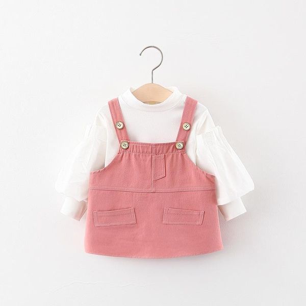

2020 new toddler girls dress fashion kids suspender outfits cute baby girls clothes long sleeve costumes casual suit1, Red;yellow