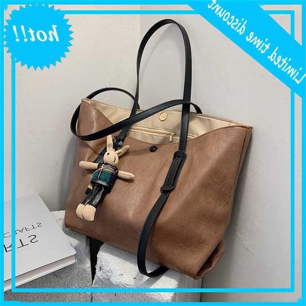 

high capacity quality pu leather women shoulder bags 2020 new fashion handbags ladies casual totes female purses with pendant
