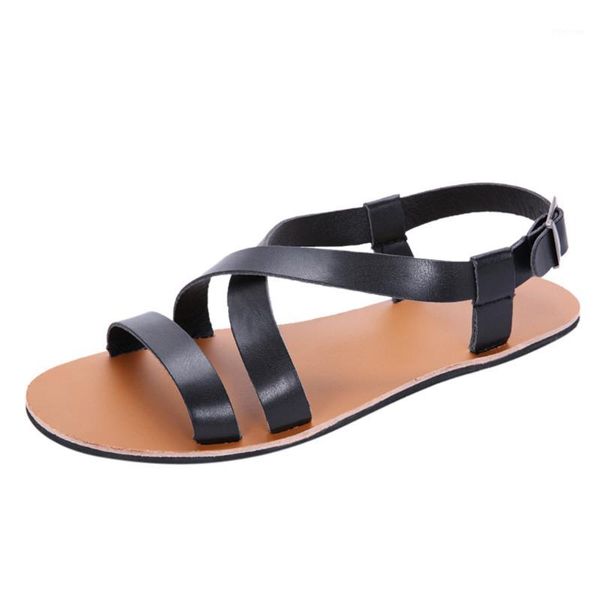 

sandals sagace fashion men's summer wild rome flat non-slip casual buckle listing 20211, Black