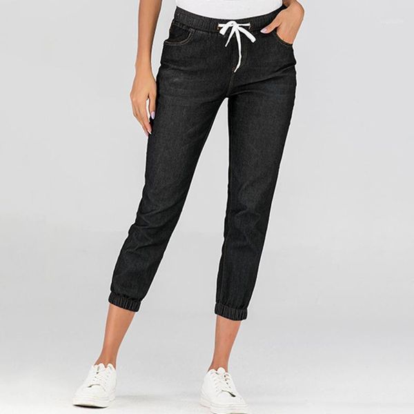 

women pants high waist jeans new cropped bloomers long cow pants women jeans short pan1, Blue