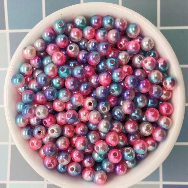 

new diy 3/4/5/6/8mm colour acrylic round pearl spacer loose beads jewelry making qylcde, Black