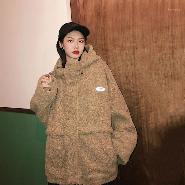 

heavy industry thickened cashmere jacket with cotton in winter 2019 new street reflective label loose jackets coat coats1, Black