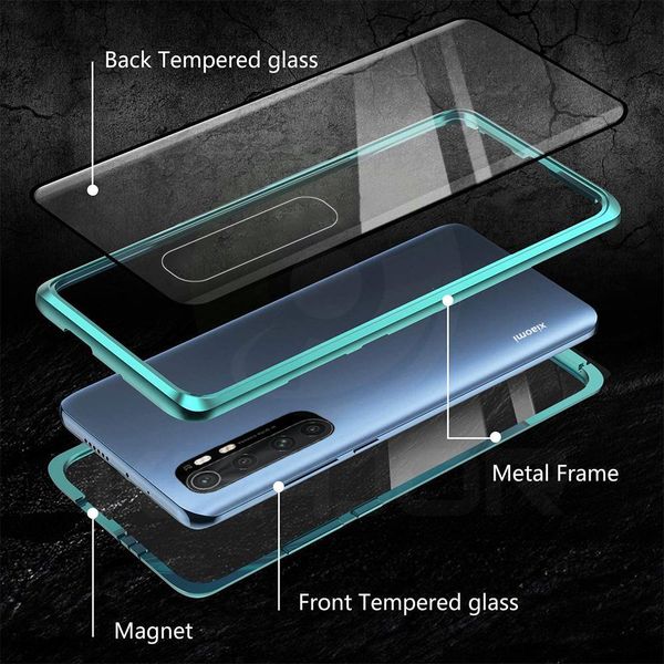 

magnetic case for xiaomi mi note 10 lite case dual side tempered glass hard cover for mi note 10 lite funda h jllgpe