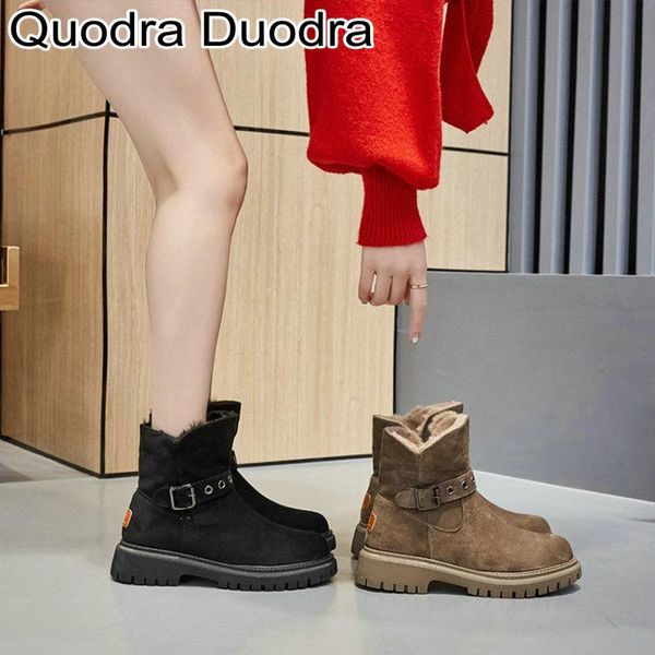 

new snow boots winter women ankle shoes wool warm plush khaki square high heels round toe fashion zipper plus size 35 39 40, Black