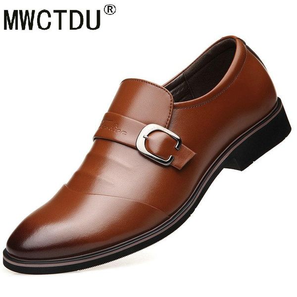 

mwctdu spring men single monk strap loafers slip on with buckle fashion formal shoes british stylish black social leather flat