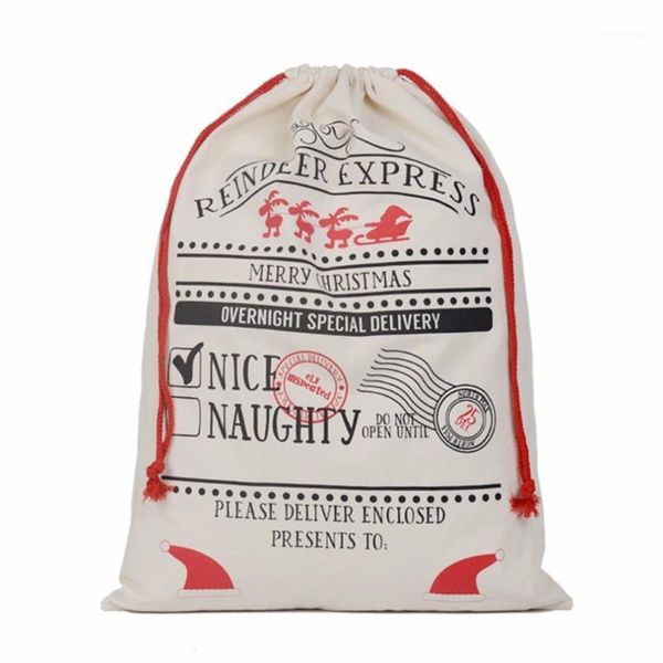 

christmas decorations lovely large capacity bag durable canvas storage candy gift with elk & postmark pattern drop1