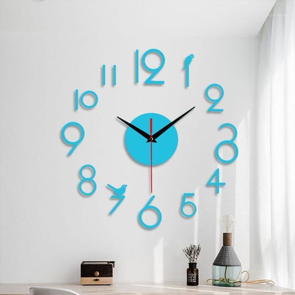 

arabic numerals wall clock modern design acrylic mirror clocks stickers living room decorative house clock horloge office decor1