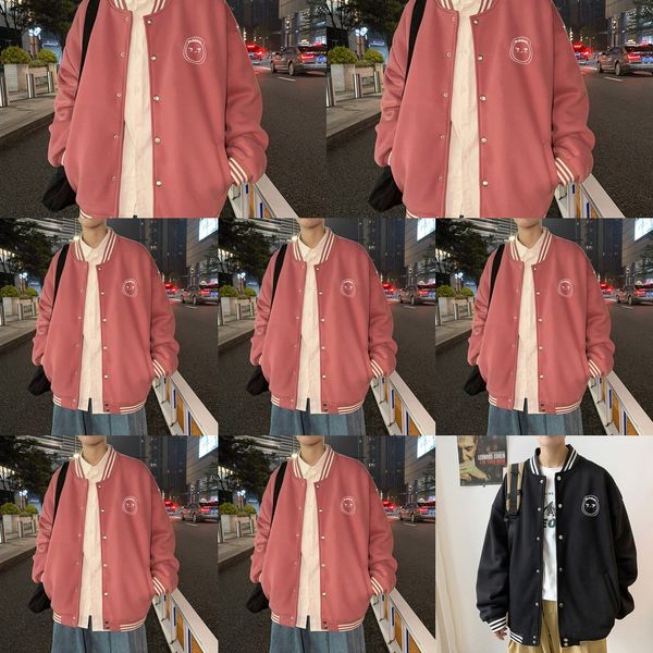 

20 autumn loose two piece sports couple coat suit suitbaseball uniformkorean fashion casual oversized baseball uniform dq8ru, Black
