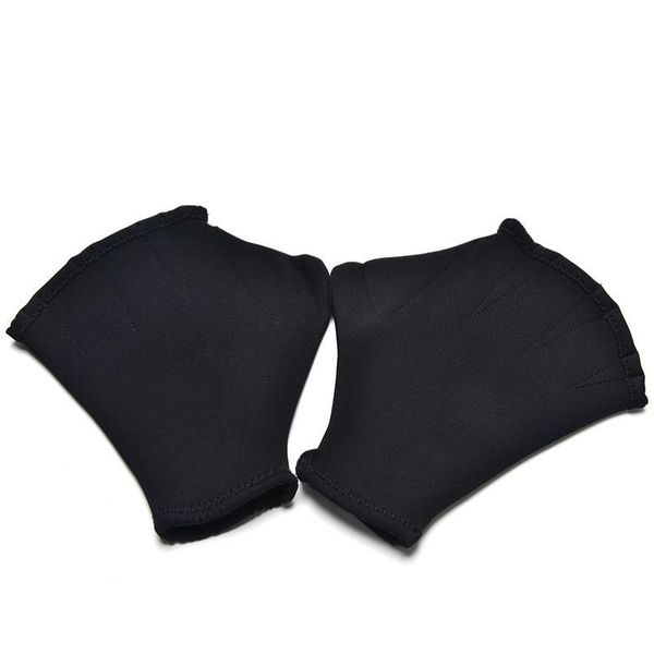 

1pair professional swim training paddle gloves black surfing webbed swim diving frog fingerless gloves w jlljix